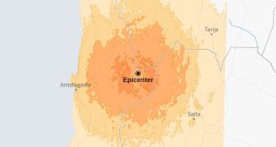 Maps: 7.4-Magnitude Earthquake Strikes Chile