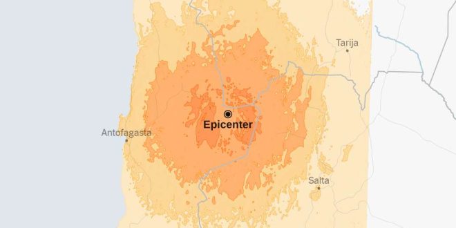 Maps: 7.4-Magnitude Earthquake Strikes Chile