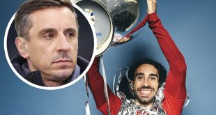 Spain star Marc Cucurella, with Gary Neville inset