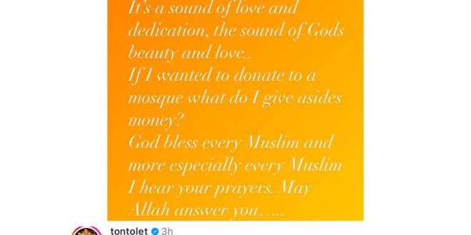 ?My biggest prayer is to understand the Muslim faith? - Tonto Dikeh writes