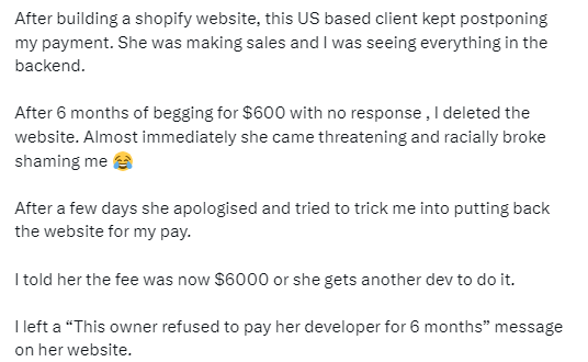 Nigerian Techie recounts how he ?dealt? with a US-based woman who failed to pay him for a service he rendered