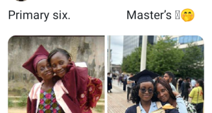 Nigerian lady recreates primary school graduation photo with her mother as she bags master