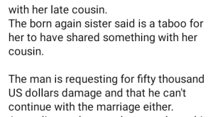 Nigerian woman calls off her wedding a week to ceremony after she discovered her fianc� had an affair with her late cousin