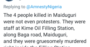 Four shot d*ad at Maiduguri filling station during protest as IED k!lls one, injures 11 others