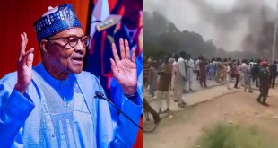 Katsina youths converge near Buhari's Daura home to protest, set up bonfire