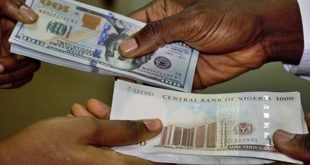 Naira appreciates by 0.6% against dollar at official market