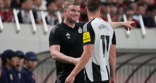 SAITAMA, JAPAN - JULY 31: Eddie Howe, coach of Newcastle United looks on during the J.LEAGUE International Series 2024 powered by docomo match between Urawa Red Diamonds and Newcastle United at Saitama Stadium on July 31, 2024 in Saitama, Japan. (Photo by Masashi Hara/Getty Images)