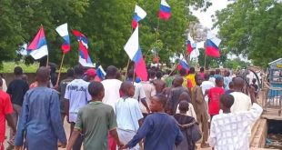 Police arrest 9 protesters for displaying Russian flags in Borno