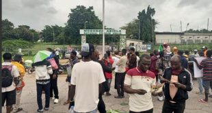 Police fire teargas at protesters at Abuja stadium