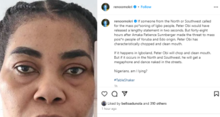 Reno Omokri tackles Peter Obi for failing to publicly condemn Nigerian woman who threatened to poison and k!ll other Nigerians in Canada