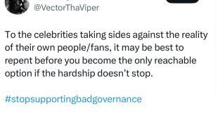 Stop supporting bad governance - Rapper Vector tells celebrities