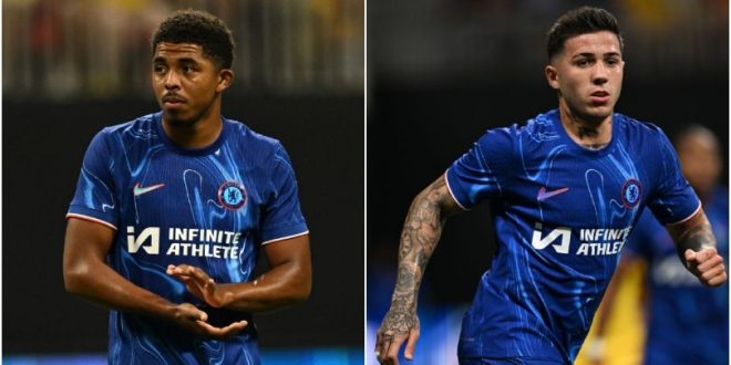 ATLANTA, GEORGIA - JULY 31: Wesley Fofana of Chelsea reacts during the Pre-Season Friendly match between Chelsea FC and Club America at Mercedes-Benz Stadium on July 31, 2024 in Atlanta, Georgia. (Photo by Darren Walsh/Chelsea FC via Getty Images)