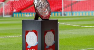 The Community Shield on display at Wembley Stadium, August 2019