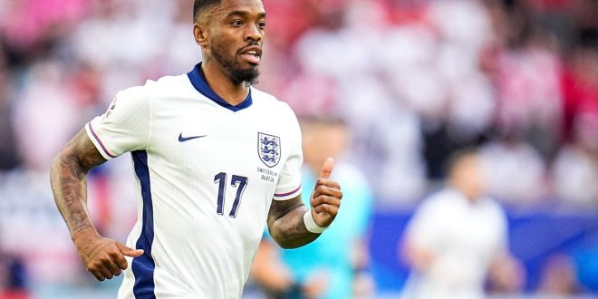 Ivan Toney of England in action during the Euro 2024 quarter-final match against Switzerland