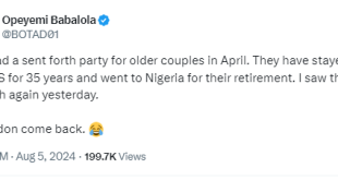 X-stories: Nigerian couple returns to the US four months after relocating to Nigeria for their retirement