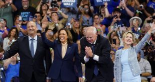 ‘Fight for our future’: Kamala Harris and Tim Walz hold first rally