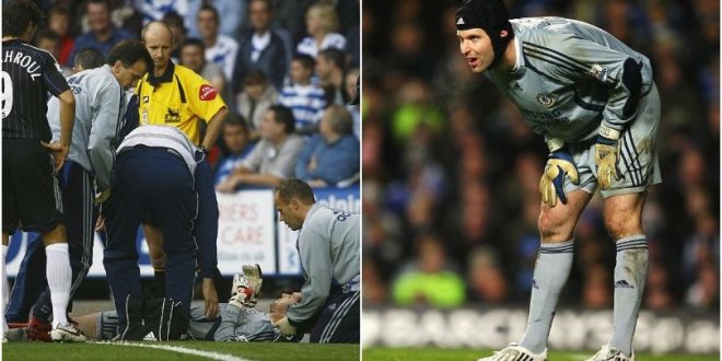 Petr Cech 2006 vs Reading fracturing skull in the Premier League