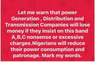 APC chieftain, Joe Igbokwe, continues to lament about current high electricity tariff