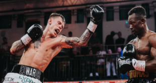 Charlie Edwards aims a shot at Thomas Essomba