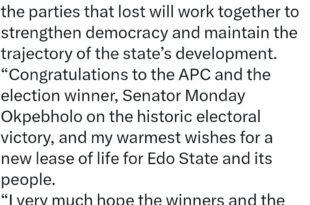 Buhari congratulates APC?s Okpebholo on his victory in Edo election