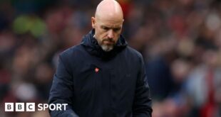 Manchester United manager Erik ten Hag is under huge pressure after the home defeat by Spurs