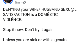 Denying you wife or husband s@xual satisfaction is d0mestic v!olence - Nigerian lawyer says