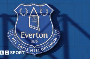 Everton crest at Goodison Park