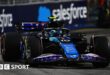 Alpine's Pierre Gasly racing in Singapore