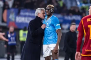 I have a good relationship with Victor Osimhen even if he dives a lot - Jose Mourinho