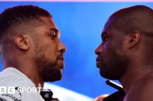 Anthony Joshua faces off with Daniel Dubois