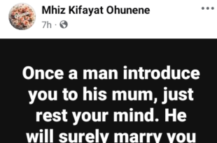 Once a man introduce you to his mum, just rest your mind. He will surely marry you - Nigerian woman says