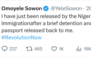 Update: Omoyele Sowore released and passport handed back after brief arrest