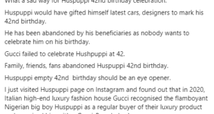 ?A life free of crime is the best life? - Delta state gov?s aide writes as Hushpuppi turns 42 without any shoutout from celebrities or designer brands