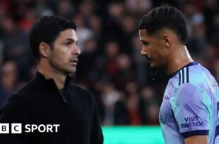 Mikel Arteta and William Saliba