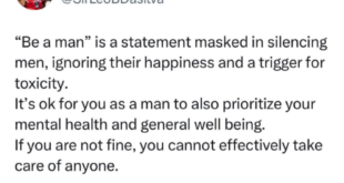 ?Be a man? is a statement masked in silencing men, ignoring their happiness and a trigger for tox!city - BBNaija?s Leo DaSilva