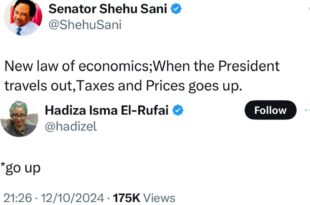 Between Senator Shehu Sani and former Kaduna state first lady, Hadiza El-Rufai on X