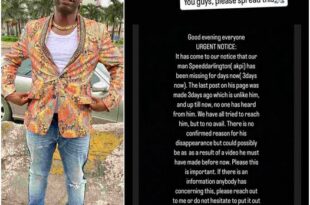 Content creator Constance raises alarm of Speed Darlington missing