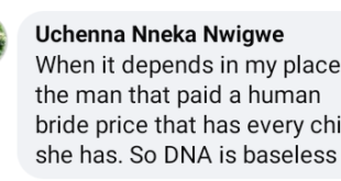 DNA testing is not our culture. Any child born by a married woman belongs to her husband - Nigerian lady says