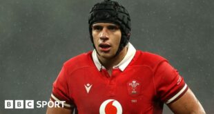 Dafydd Jenkins playing for Wales