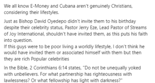 Delta state gov?s aide shares his opinion on the guest list at Abuja pastor, Jerry Eze?s birthday bash