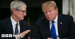 Donald Trump says Apple boss Tim Cook called him with EU concerns