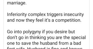 Don?t go in thinking you are the special one to save the husband from a bad first wife - Marriage therapist advises prospective second wives