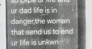 Edo police arrest two suspects for sending text messages to a woman threatening to burn down her house and assassinate her entire family if she fails to pay N1.5m