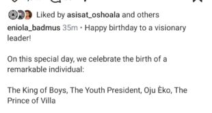 "Eyes of Nigeria. Beloved leader" Eniola Badmus lavishes praise on Seyi Tinubu on his birthday