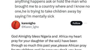 I?m going through a divorce with my husband and he is trying to take the children away by saying I?m mentally sick - BBA winner, Karen Igho cries out