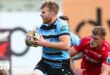 Cardiff lock Josh McNally in action against Scarlets