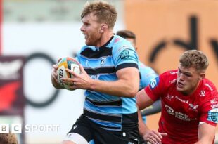 Cardiff lock Josh McNally in action against Scarlets