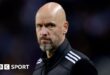 Manchester United manager Erik ten Hag looks on during Europa League match at Porto