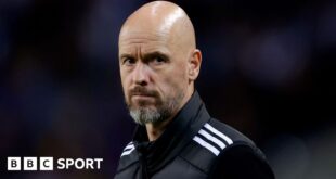 Manchester United manager Erik ten Hag looks on during Europa League match at Porto