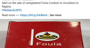 NAFDAC alerts Nigerians over sales and distribution of unregistered condom